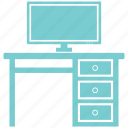 computer, furniture, interior, table