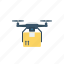 drone, camera, box, transport, electronics, package 