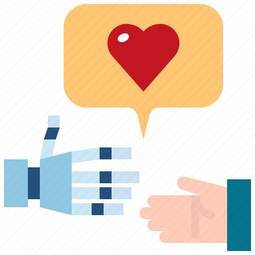 Cooperative, future, hand, handshake, heart, partner, robot icon - Download on Iconfinder