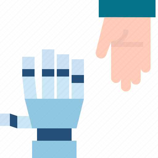 Connection, cooperative, future, hand, handshake, human, robot icon - Download on Iconfinder