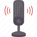 microphone, speak, record, sound, broadcast
