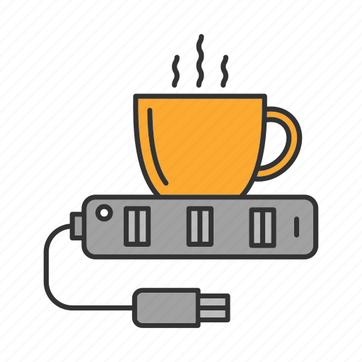 Cup, flash, heat, plug, usb, warmer, water icon - Download on Iconfinder