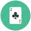 ace, card, club, gambling, game 