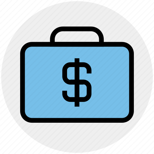 Briefcase, case with dollar sign, dollar bag, dollar case, money bag icon - Download on Iconfinder