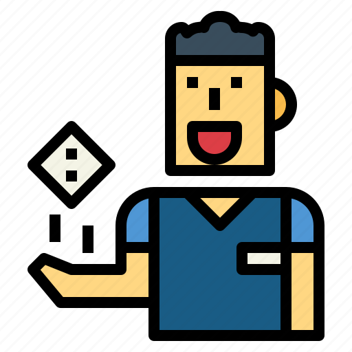Gamble, dice, man, throwing icon - Download on Iconfinder