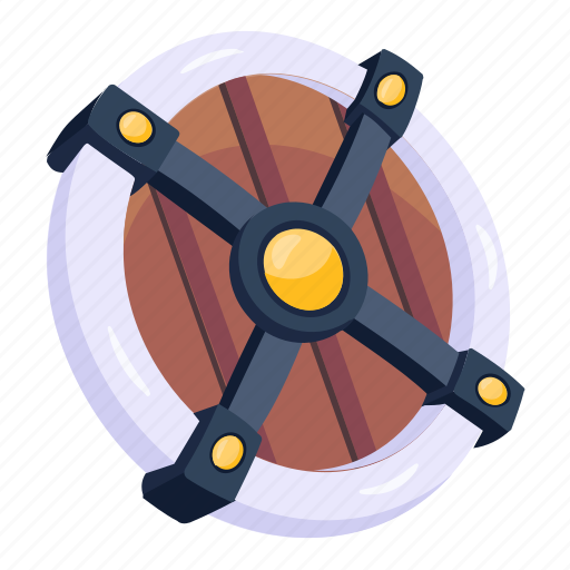 Medieval shield, buckler, wooden buckler, safety, medieval protection icon - Download on Iconfinder