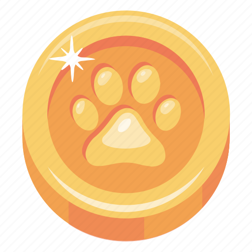 Paw coin, game coin, gold coin, coin, animal coin icon - Download on Iconfinder