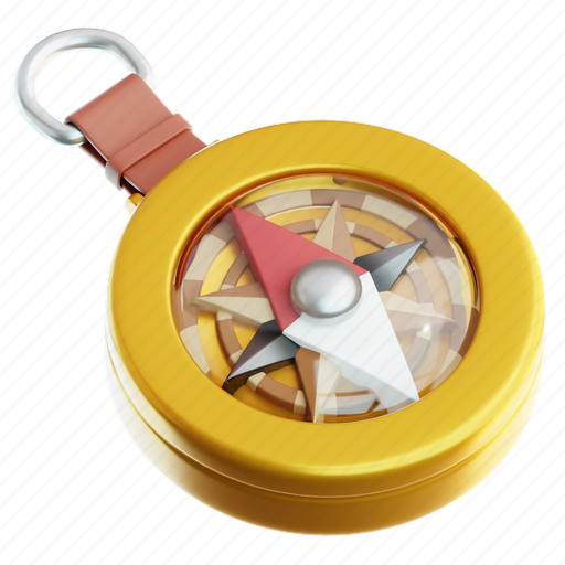 Compass, game, map, play, marker, navigation, sports 3D illustration - Download on Iconfinder