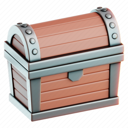 Wooden, treasure, chest, game, play, wood, sports 3D illustration - Download on Iconfinder