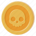 skull, coin, currency, dollar, death, bones, cash, business, skeleton 