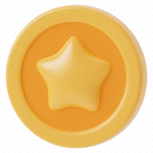 Star, coin, currency, dollar, medal, badge, cash 3D illustration - Download on Iconfinder