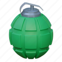 hand, grenade, game, illustration, explosive, 3d cartoon, isolated, stylized, item 