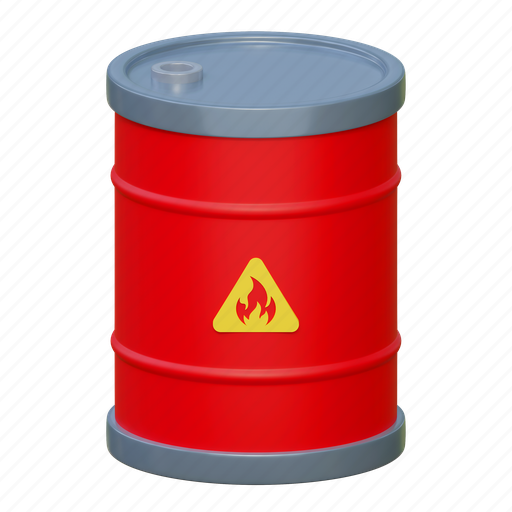 Flammable, barrel, oil, game, illustration, fuel, gas 3D illustration - Download on Iconfinder