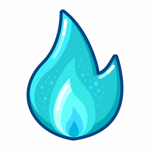 Fire, blue, cartoon, flame, light, burn icon - Download on Iconfinder