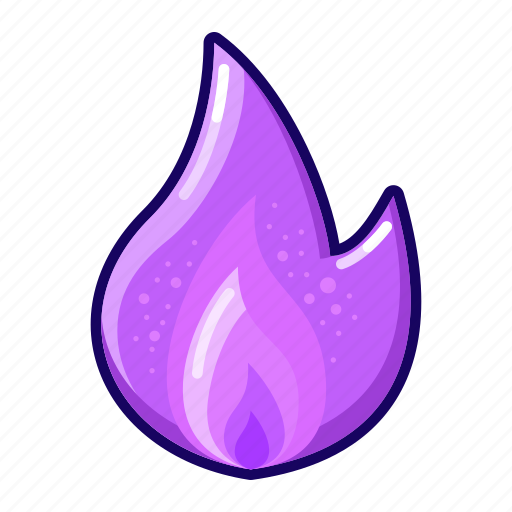 Fire, pirple, flame, burn, cartoon, light icon - Download on Iconfinder