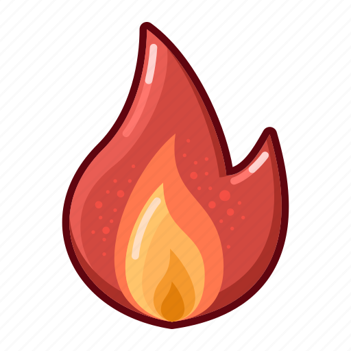 Fire, red, flame, burn, light, cartoon icon - Download on Iconfinder