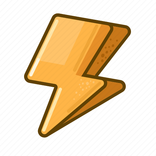 Flash, gold, energy, power, cartoon icon - Download on Iconfinder