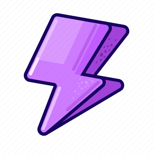 Flash, pirple, energy, power, cartoon icon - Download on Iconfinder