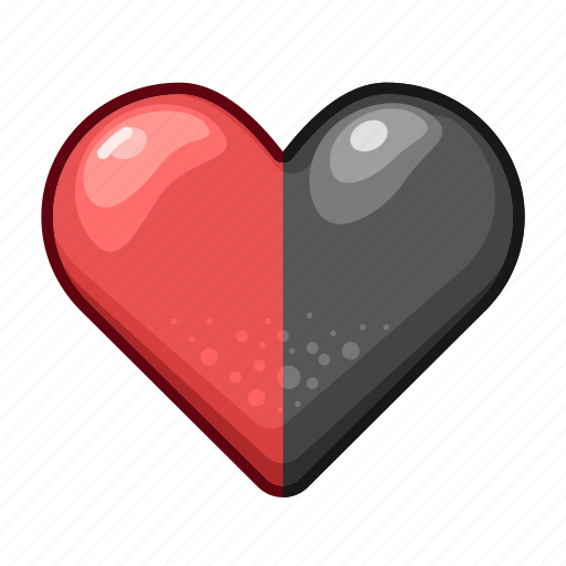 Heart, half, health, cartoon, life icon - Download on Iconfinder