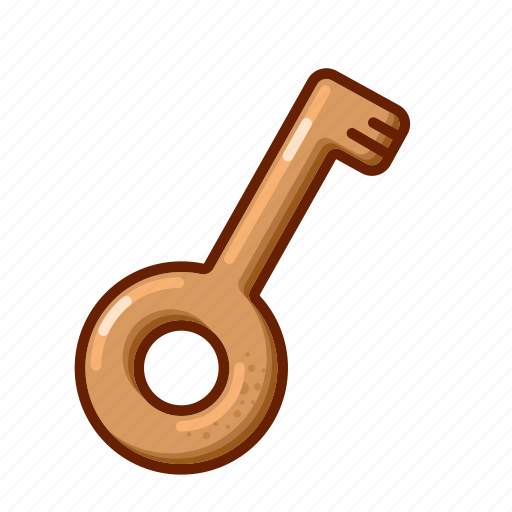 Key, bronze, lock, password, cartoon icon - Download on Iconfinder