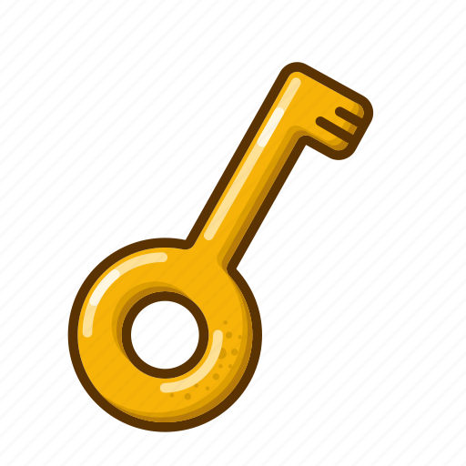 Key, gold, lock, password, cartoon icon - Download on Iconfinder