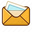open, mail, letter, cartoon, send, inbox 