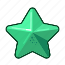 star, green, favorite, award, cartoon