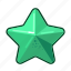 star, green, favorite, award, cartoon 