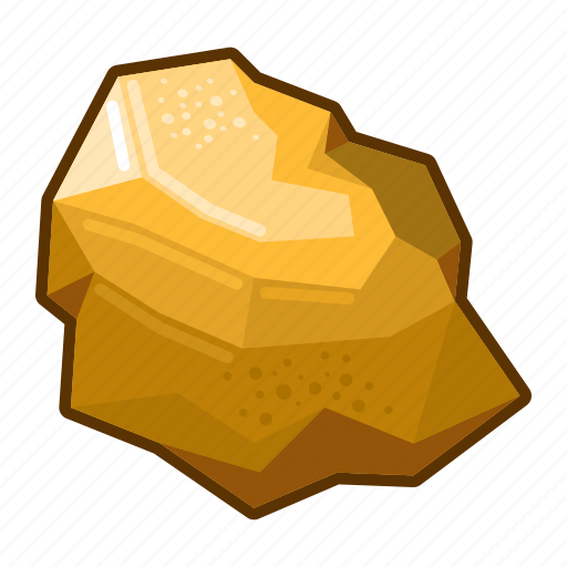 Stone, gold, ore, rock, cartoon icon - Download on Iconfinder