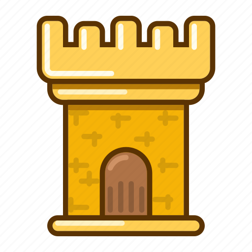 Tower, gold, castle, cartoon icon - Download on Iconfinder