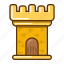 tower, gold, castle, cartoon 