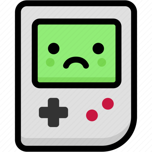 Emoji, emotion, expression, face, feeling, gameboy, sad icon - Download on Iconfinder