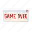 cartoon, computer, end, game, over, play, text 