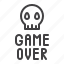 game, over, skull, text 