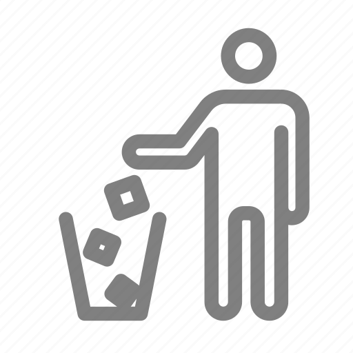 Bin, garbage, litter, man, recycle, throw, trash icon - Download on Iconfinder