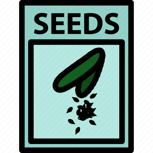 Seed, agriculture, farm, organic, lineart, package, plant icon - Download on Iconfinder