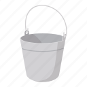 bowk, bucket, bucketful, kibble, pail, skip, tub