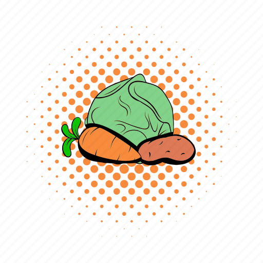 Cabbage, carrot, comics, cooking, garden, potato, vegetables icon - Download on Iconfinder