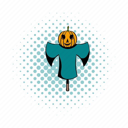 Colorful, comics, cute, funny, hay, pumpkin, scarecrow icon - Download on Iconfinder