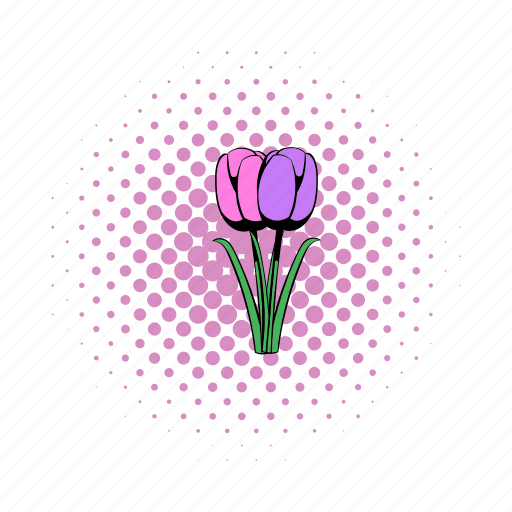 Circle, comics, decoration, floral, flower, spring, tulips icon - Download on Iconfinder