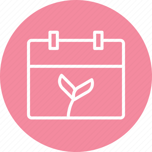 Calendar, leaf, schedule, garden, gardening, greenery icon - Download on Iconfinder