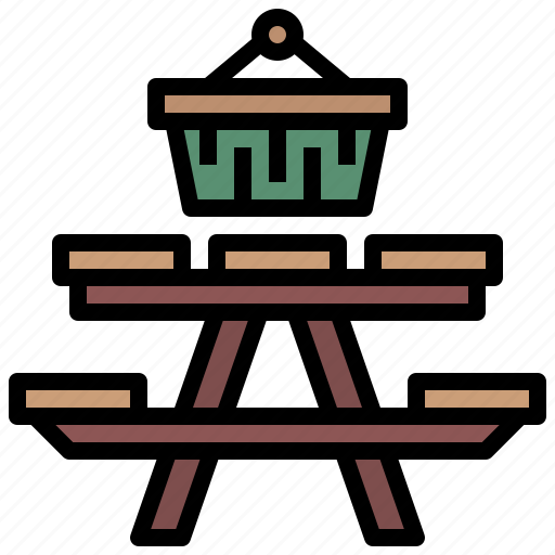 Bench, camping, park, picnic, rest, table icon - Download on Iconfinder