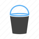 bucket, cart, handle, water, with