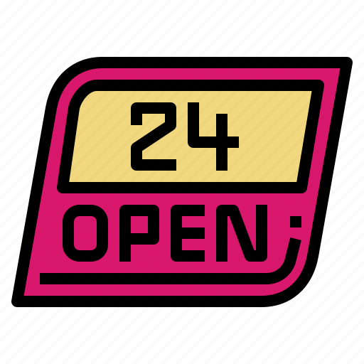 24h, clock, open, time icon - Download on Iconfinder
