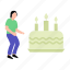 cake, candles, sweet, desert, birthday 