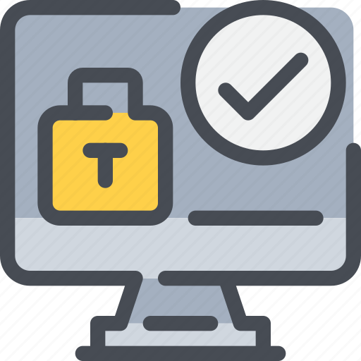 Check, computer, gdpr, padlock, secure, security icon - Download on Iconfinder