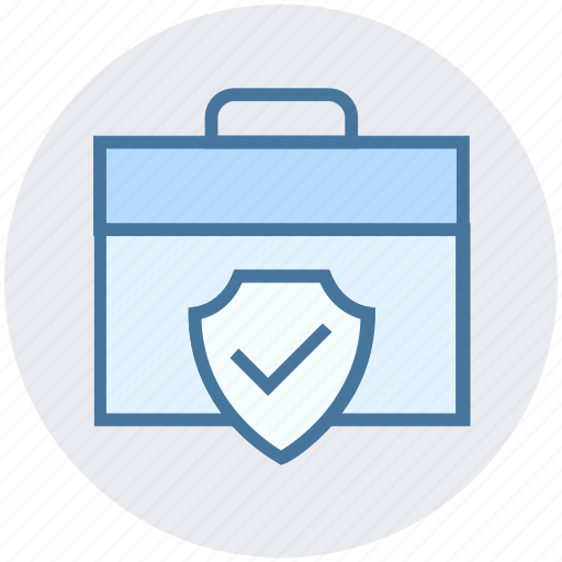 Accept, bag, bag safety, briefcase, portfolio, security, shield icon - Download on Iconfinder
