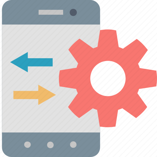 Gear, arrows, cog, configuration, preferences, settings, smartphone icon - Download on Iconfinder