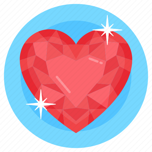 Gemstone, heart ruby, emerald, carbon crystal, birthstone icon - Download on Iconfinder