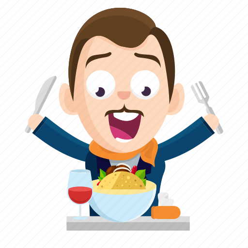 Emoji, emoticon, food, gentleman, man, sticker icon - Download on Iconfinder